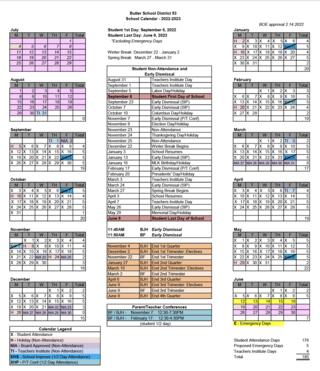 2022-2023 Inclusive Calendar